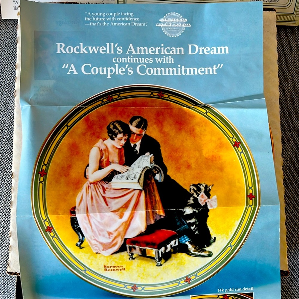 A Couples Commitment by Norman Rockwell collectors plate 1985